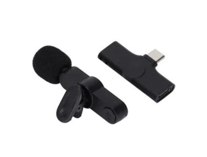 Dioche mini microfone sem fio fornece microfone de lapela sem fio mini tipo c clipe no microfone de gravação de áudio e DIOCHE