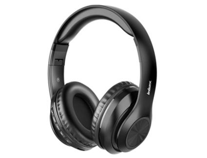 Inkax Auscultadores Bluetooth Microfone integrado 6 horas de autonomia Preto