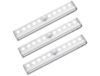 3 pacotes luz de armário com sensor de movimento 10LED, lâmpada adesiva para escada, luzes noturnas, alimentada por bateria (sem baterias) CODREAM