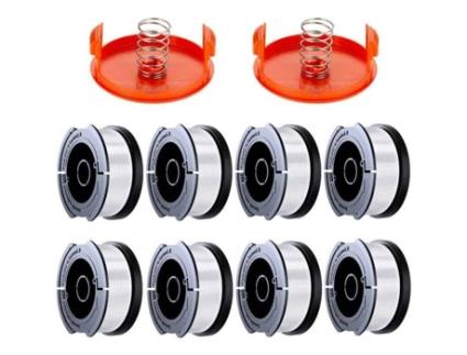 Carretel de 10 pacotes de linha de aparador de cordas Black and Decker, A6481 A6485 Carretel de 1,65 mm de linha de cortador de escova FOLAYA