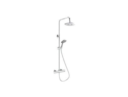 Conjunto para Duche e Banheira Termostático cromado. Aço inoxidável, extensível de 128 a 161cm torneira monocomando.