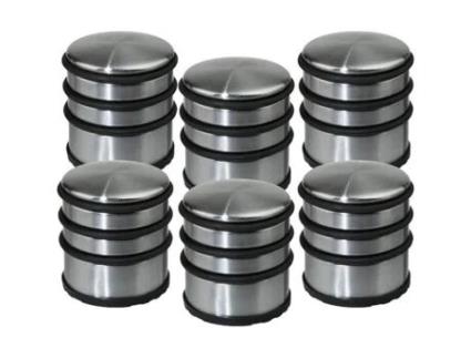 Batente de porta de piso - Conjunto de 6 batentes de porta em aço inoxidável - JJA - Evita que as portas batam