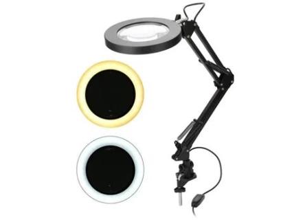 Dilwe lâmpada de ampliação com clipe 5X LED lâmpada de ampliação de tatuagem com clipe delineador manicure luz de beleza DILWE