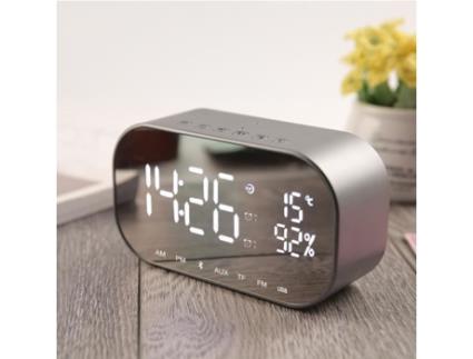 Alto-falante Bluetooth Despertador Desktop Áudio Termômetro Rádio FM Mãos Livres Chamada MOONMINI