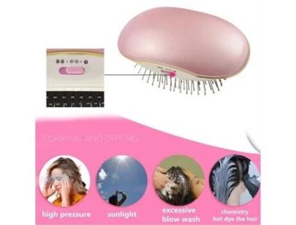Escova massageadora elétrica iônica portátil IFCOW® (rosa) IFCOW
