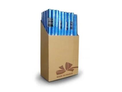 Rouleau de papel de presente - Poliprometal - Céu estrelado - 1,5m x 0,7m - Azul - Prateado