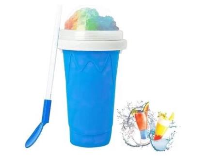 Copo de smoothie congelado, copo para fazer raspadinha de silicone, copo reutilizável para apertar, sorveteira para crianças e família ZGEER