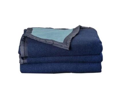 Cobertura 100 Pura Lã Virgem Dupla Face Volta 500 gr/m² Toison dOr - Volta Marinha Myosotis - 220 x 240 cm