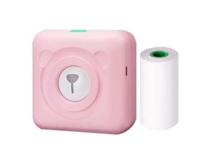 Mini impressora térmica sem fio USB 203DPI de bolso dispositivo fabricante de etiquetas fotográficas móveis rosa rosa RUNFON