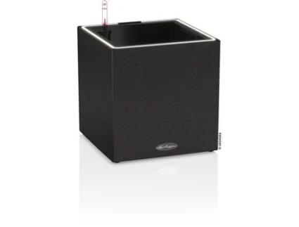 LECHUZA Canto Stone Cube 30 vaso de flores - kit LED completo, preto grafite
