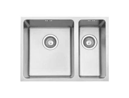 Lava-loiça de cozinha JASSFERRY com duas cubas, aço inoxidável 59 x 44cm