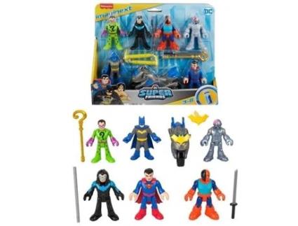 Caixa de figuras Imaginext-DC Super Friends-Deluxe com 9 elementos - Imaginext - HXF94
