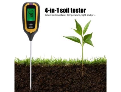 JARD-Lv.life4-in-1 luz de temperatura de umidade do solo medidor de pH testador ferramentas de jardinagem para planta gramado farmGOL LV.LIFE