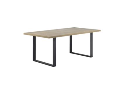 Mesa de Jantar MOG CASA Macon 180x100 - Tampo Efeito Carvalho e Pés em preto I-FLAIR