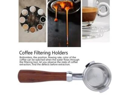 Suporte de filtro de aço inoxidável sem fundo de 58 mm com 2 orelhas adequado para máquinas de café da série NUOVA DILWE
