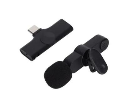 Microfone de lapela sem fio Garosa Microfone de lapela sem fio Mini tipo C Clip on Microfone de gravação de áudio e vídeo para GAROSA
