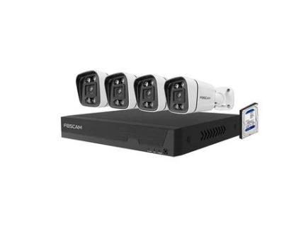 Kit de Vigilância Por Vídeo Ip com 4 Câmaras Fna108E-B4-2T FOSCAM