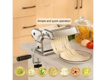 Máquina manual de macarrão em aço inoxidável para fazer ravioli, macarrão lasanha, espaguete, tagliatelle, linguine caseiro QINGQUE