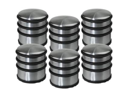Conjunto de 6 batentes de porta - Sólidos e Práticos - em aço inoxidável - CLEAN HOUSE - Redondo