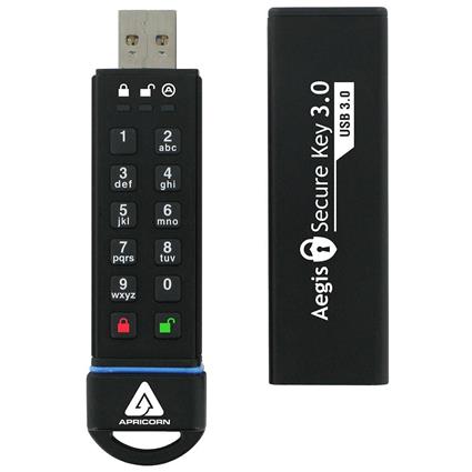 Pen Drive Aegis Secure Key 3.0 30 GB USB Type-A 3.2 Gen 1 (3.1 Gen 1) (Preto) - APRICORN