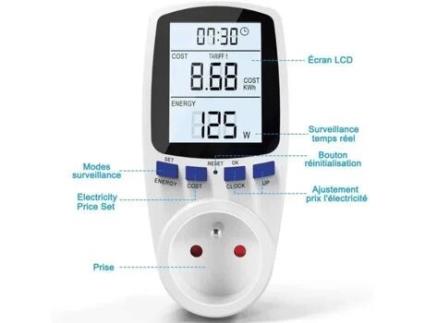 Medidor de energia NetBoat - Soquete - AC185V-264V - Branco - 1 tomada - Interior - Elétrico - Objeto conectado NETBOAT