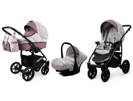 Carrinho de Bebé Multifuncional BABYLUX MIRACLE 3 Em 1 -Misty Violet - Ajustável e dobrável Construção leve em alumínio - Acessórios