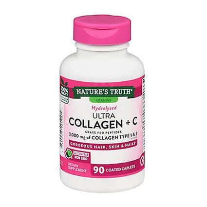 Nature's Truth Hydrolyzed Ultra Collagen + C,1000 Mg ,90 Caps (Pacote de 1)