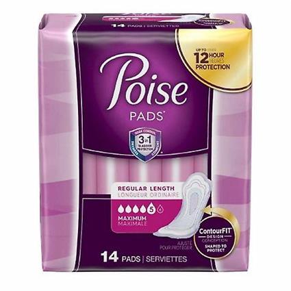 Almofada de Controle de Bexiga Poise, Pacote de 14 (Pacote de 1)
