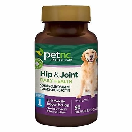 Pet NC Quadril & Articulação para Cães,500 mg/1000 mg,Nível 1 60 Contagem (Pacote de 1)