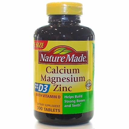Nature Made Calcium - Magnésio e Zinco, 300 Tabs (Embalagem de 1)