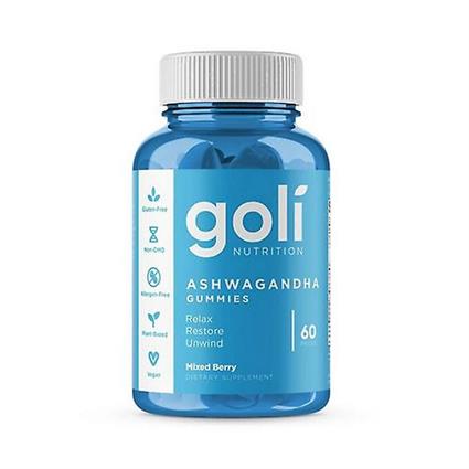 Goli Nutrition Ashwagandha Gummies, 60 Contagem (Pacote de 1)