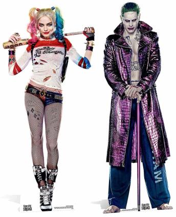 Suicide Squad Harley Quinn e o recorte de papelão Lifesize Joker suicídio Squad filme / cartaz / pé Twin Pack