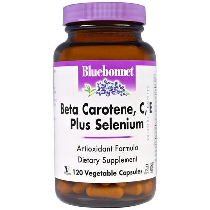 Bluebonnet Nutrition, Beta Caroteno, C, E Plus Selênio, 120 Cápsulas Vegetais