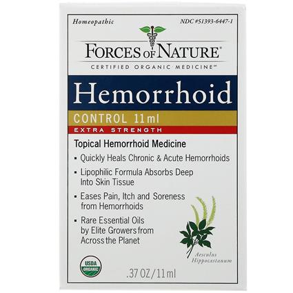 Forces Of Nature Forças da Natureza, Controle de Hemorroidas, Força Extra, 0,37 oz (11 ml)