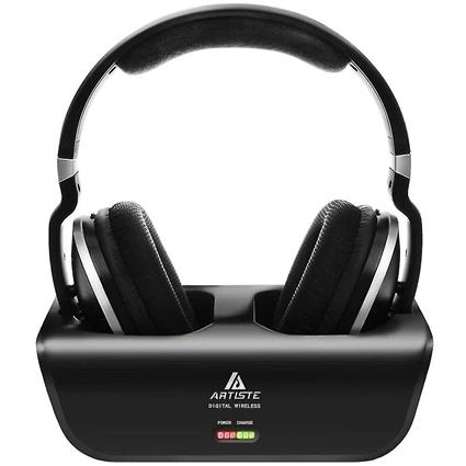 POTATO Fones de ouvido de TV sem fio, Artiste Adh300 2.4ghz Digital Over-ear Stereo Headphone para Tv 100ft Distanc