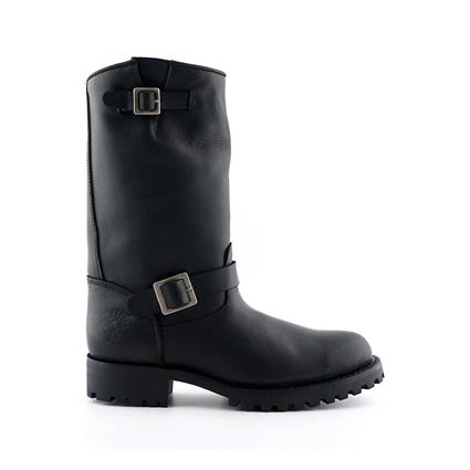 Grinders Wild One Mens Leather Buckle Biker Botas Pretas Preto EU45