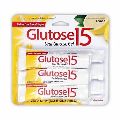 Suplemento de Glicose Perrigo Glutose 15 3 por Pacote Gel Sabor Limão, Pacote de 3 (Pacote de 1)