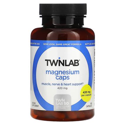 Twinlab, Magnésio Caps, 420 mg, 100 Cápsulas
