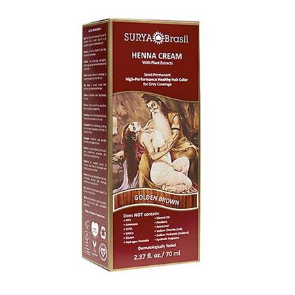 Creme de Henna Surya Brasil, Marrom Dourado 2.3 Oz