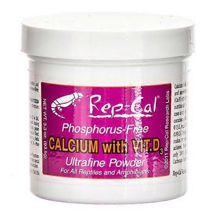 Cálcio livre rep-cal phosphorus com vitamina D3 - Ultrafine Powder, 3,3 oz (Pacote de 1)