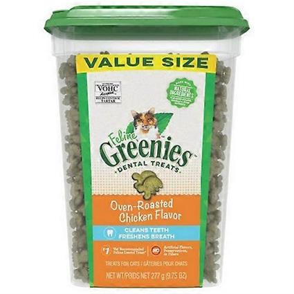 Greenies Feline Natural Dental Treats Forno Assado Chicken Flavor, 9.75 oz (Pacote de 1)