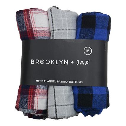 Brooklyn Conjunto Pijamas Masculinos Pjs Bottoms Flanela Check Tartan 134 Azul/Vermelho/Cinza L