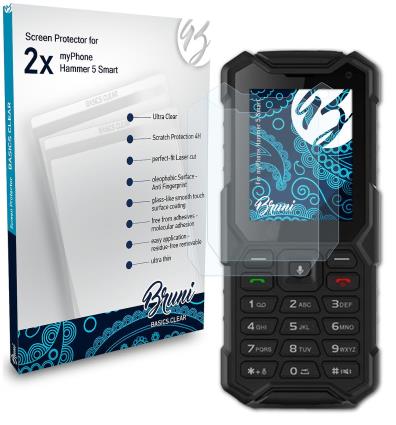 Bruni 2x filme protetor compatível com myPhone Hammer 5 Smart Film Claro