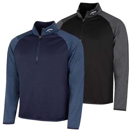 Suéter Esportivo de Camada Intermediária de Dois Tons com Waffle 1/4 Zip 2025 da Callaway Golf para Homens Casaco de marinheiro L