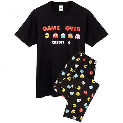 Pac-Man Mens Jogo Sobre Pyjama Set Preto M