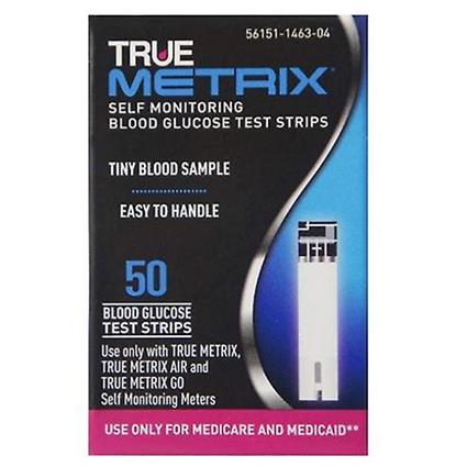 Tiras de teste de glicemia True Metrix, contagem de 50 (pacote de 1)