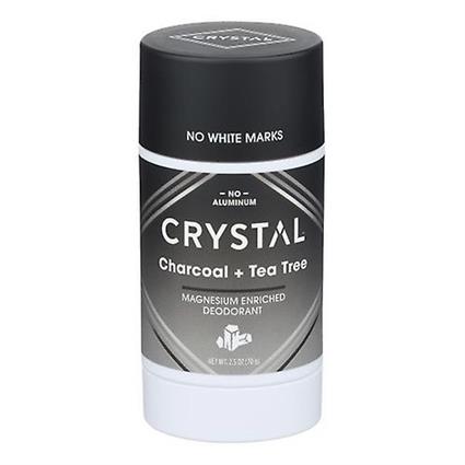 Crystal Desodorante cristalizado magnésio enriquecido, carvão e árvore de chá 2.5 Oz (Pacote de 1)