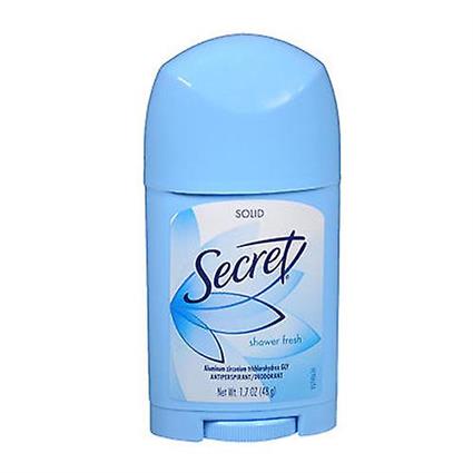 Secret Desodorante anti-perspirante secreto amplo sólido, chuveiro fresco 1,7 oz (Pacote de 1)