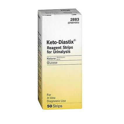 Tiras Reagentes Keto-Diastix para Urinálise, 50 cada (Pacote de 1)