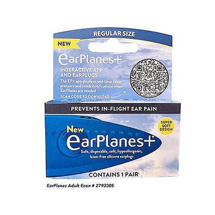 Earplanes Fones de ouvido Tampões de ouvido Proteção de ouvido do ar de voo e som de ruído, 1 par (Pacote de 1)